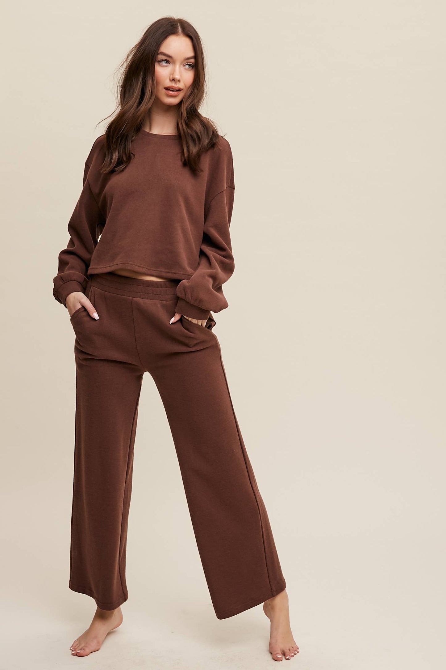 Knit Wide-Leg Lounge Set