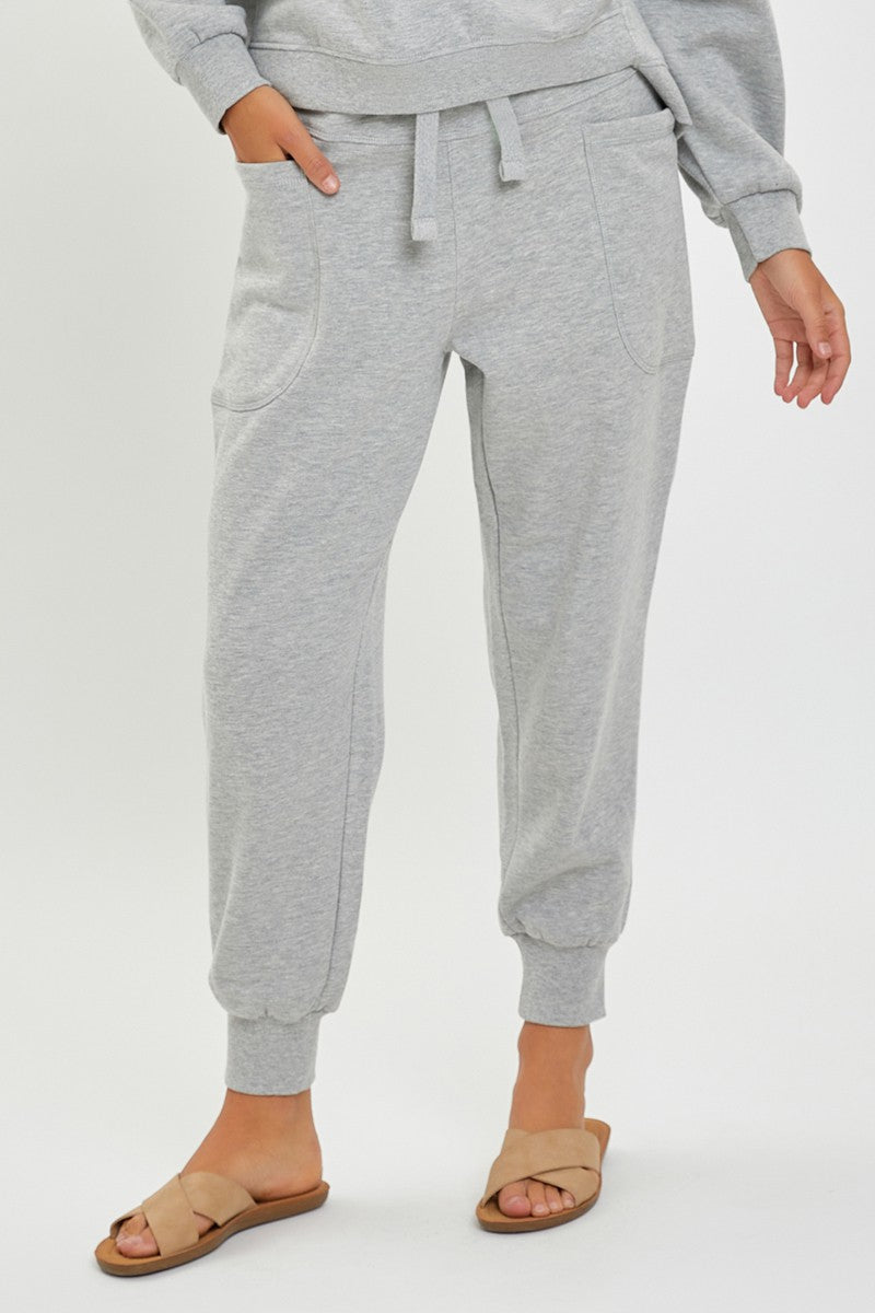 HIGH RISE SIDE POCKET RELAXED JOGGER PANTS