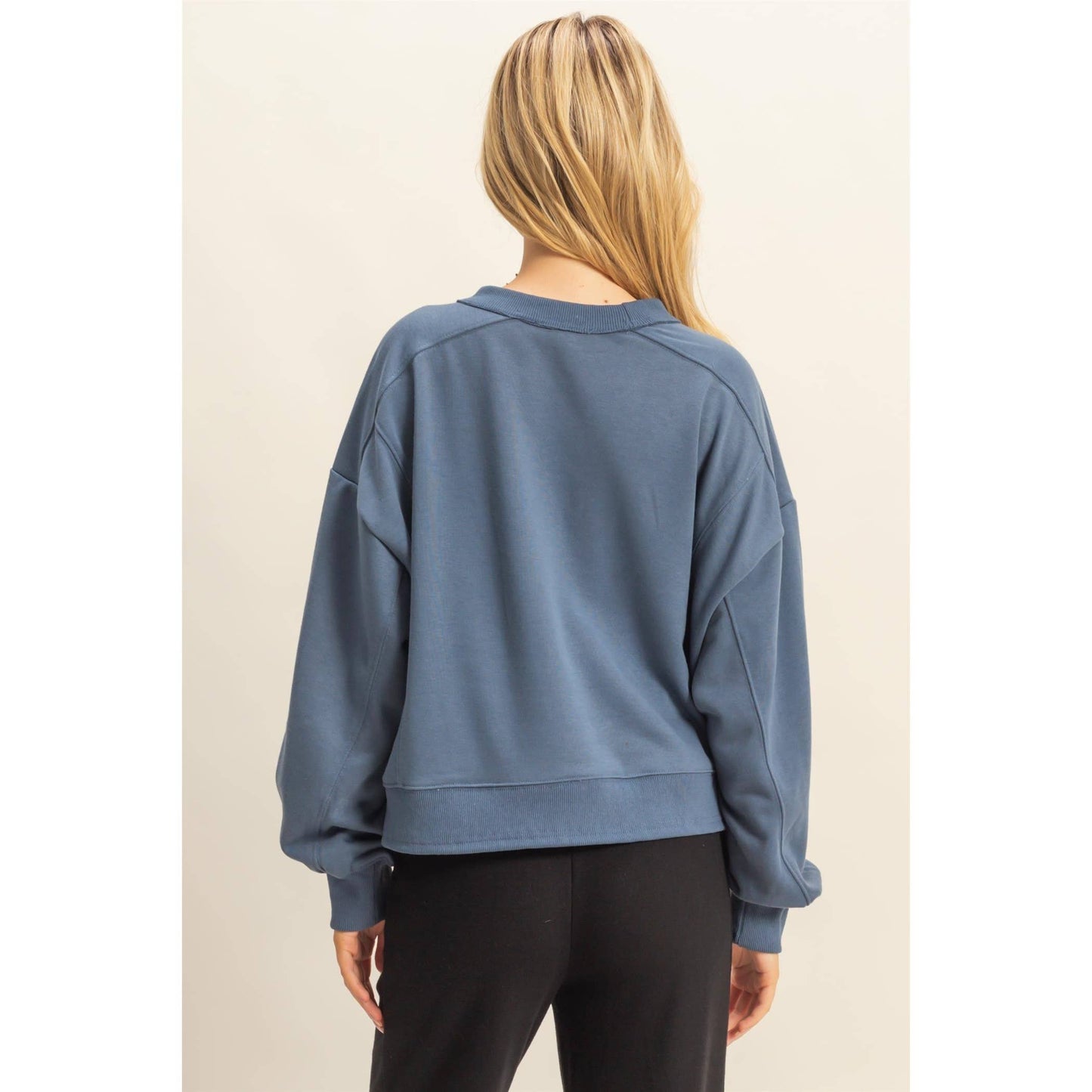 Layered Hem Sweatshirt With Raw Edges