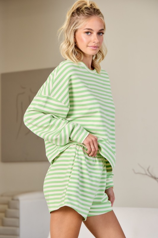 Honey Dew Stripe Short Set