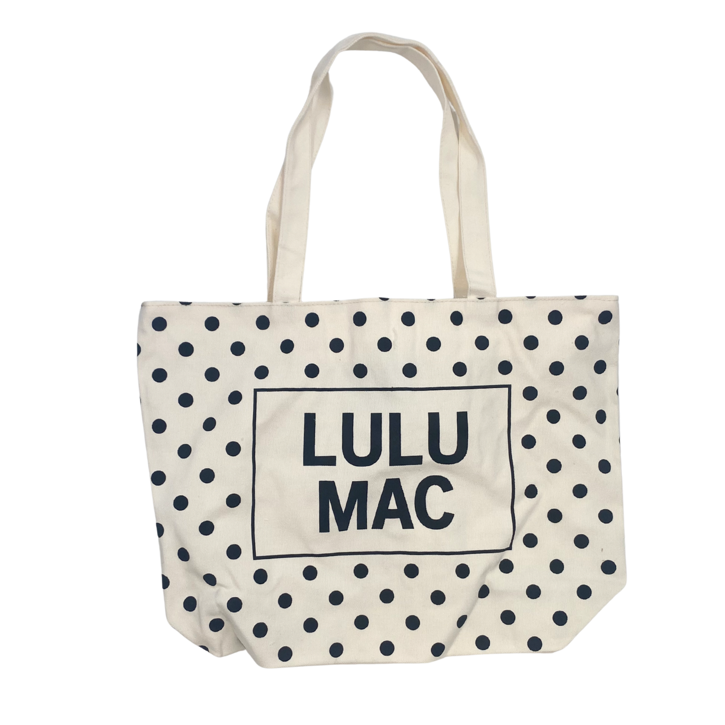 Lulu Mac Canvas Tote Polka Dot:White