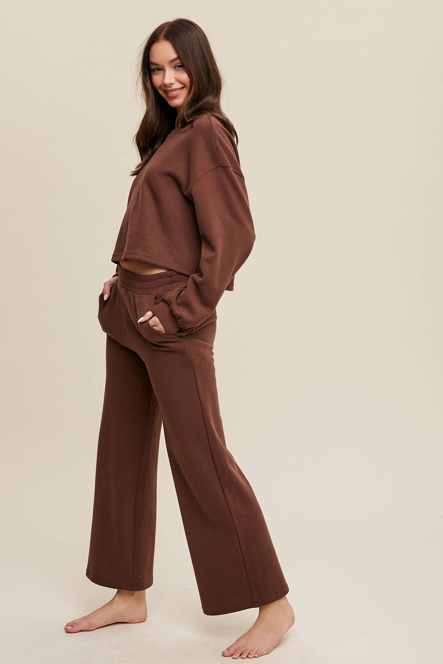 Knit Wide-Leg Lounge Set