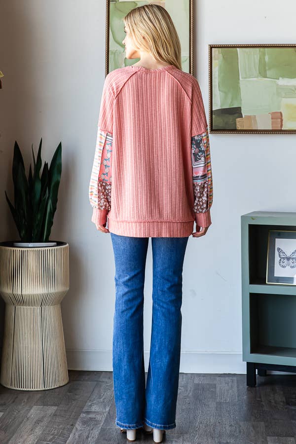 Ribbed Mauve Floral