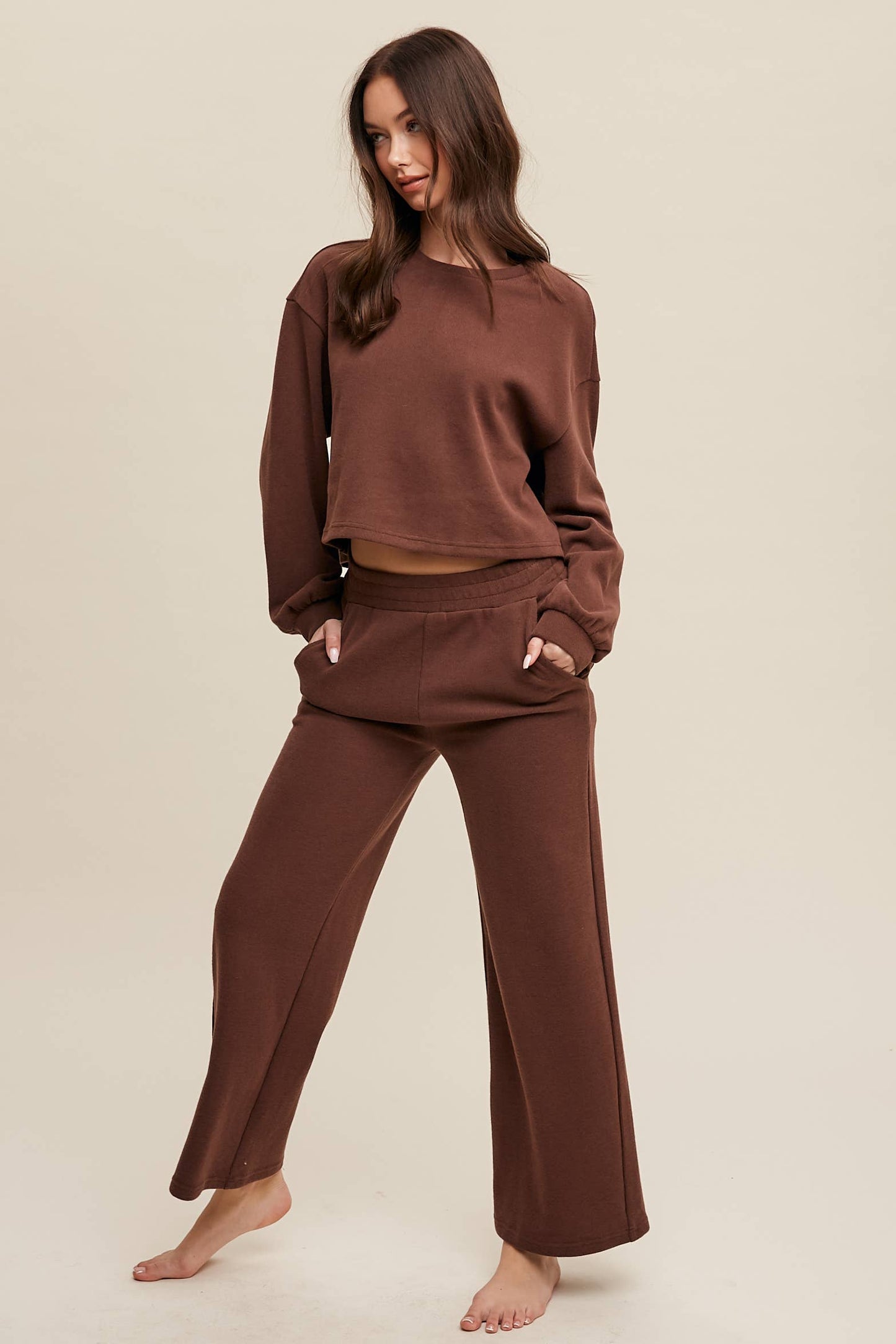 Knit Wide-Leg Lounge Set