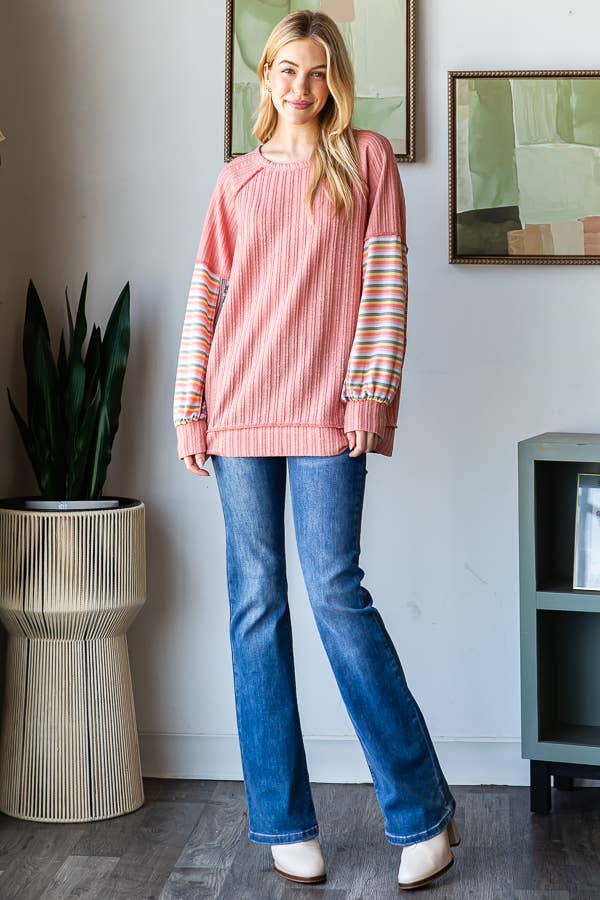 Ribbed Mauve Floral
