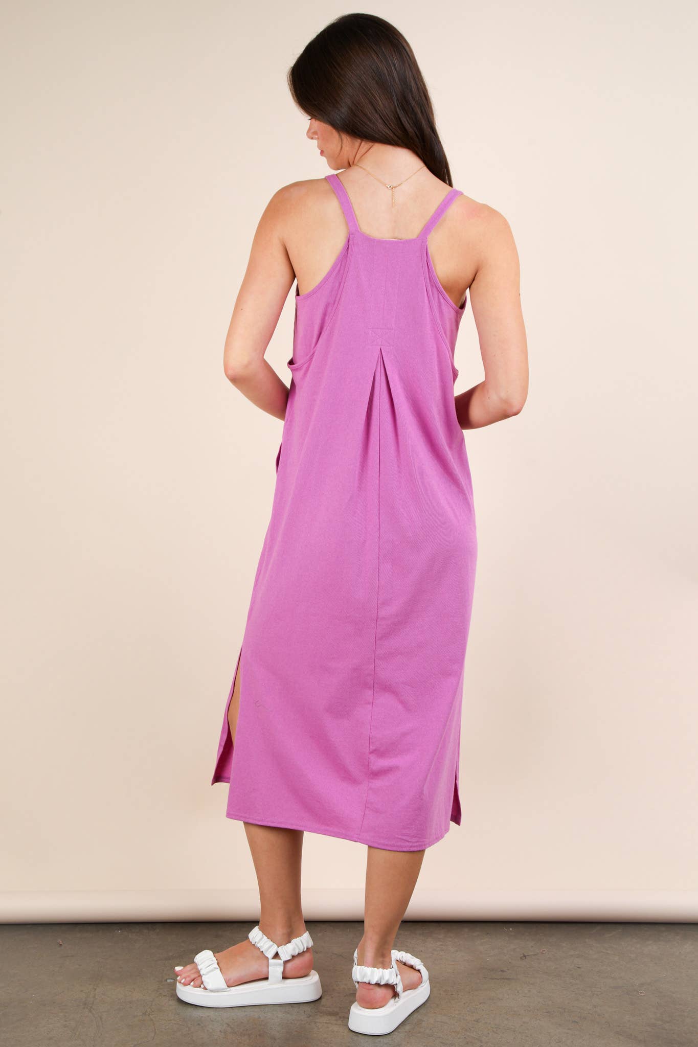 V-Neck Sleeveless Casual Comfy Midi Dress