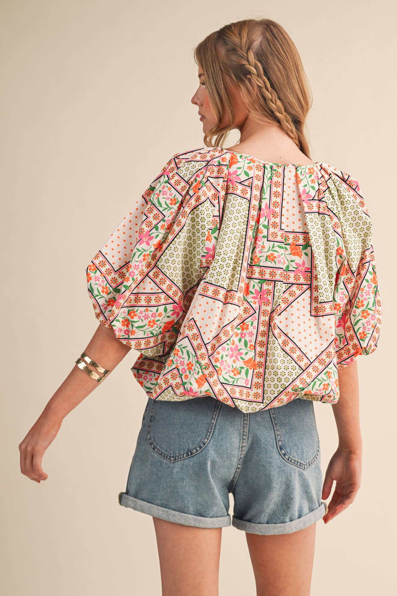EXCLUSIVE FLORAL PRINT BUBBLE TOP