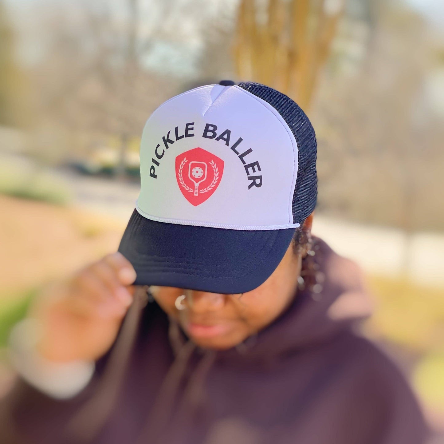 Sporty Pretty Trucker Ball Cap: Pickle Baller