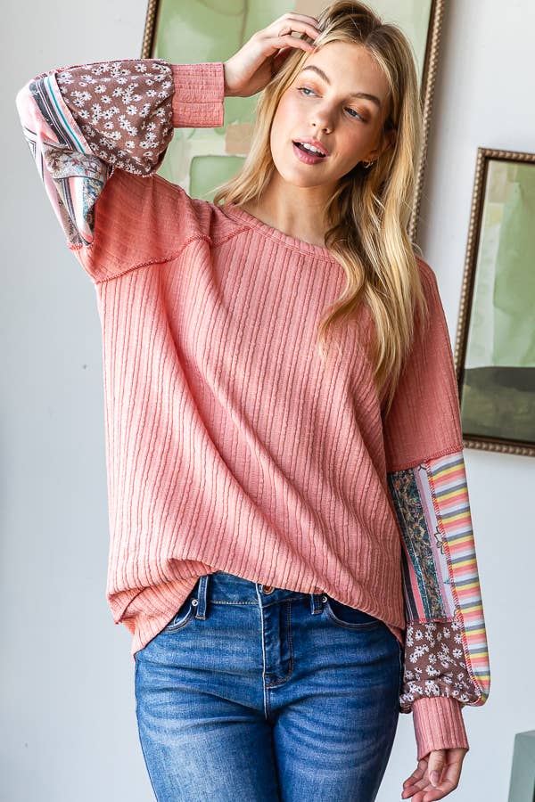 Ribbed Mauve Floral