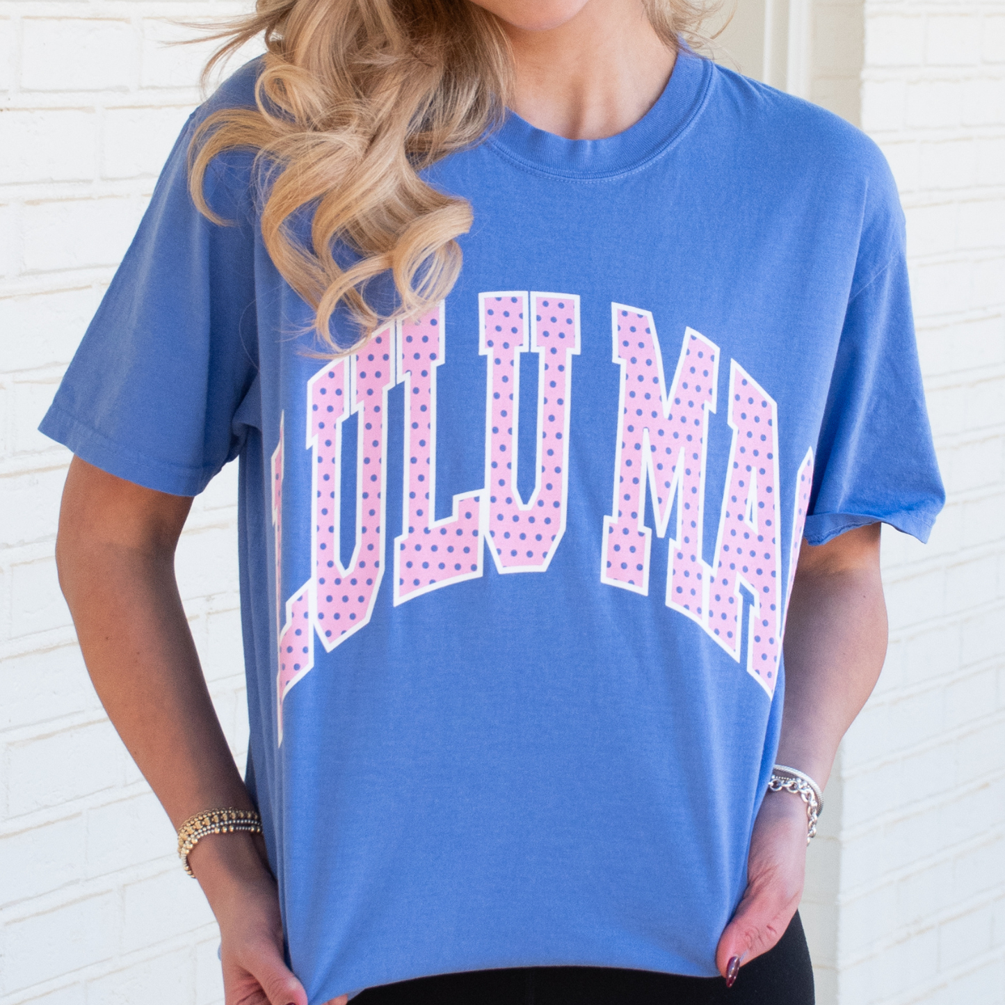 LuLu Mac Polka Dot Tee: Blue