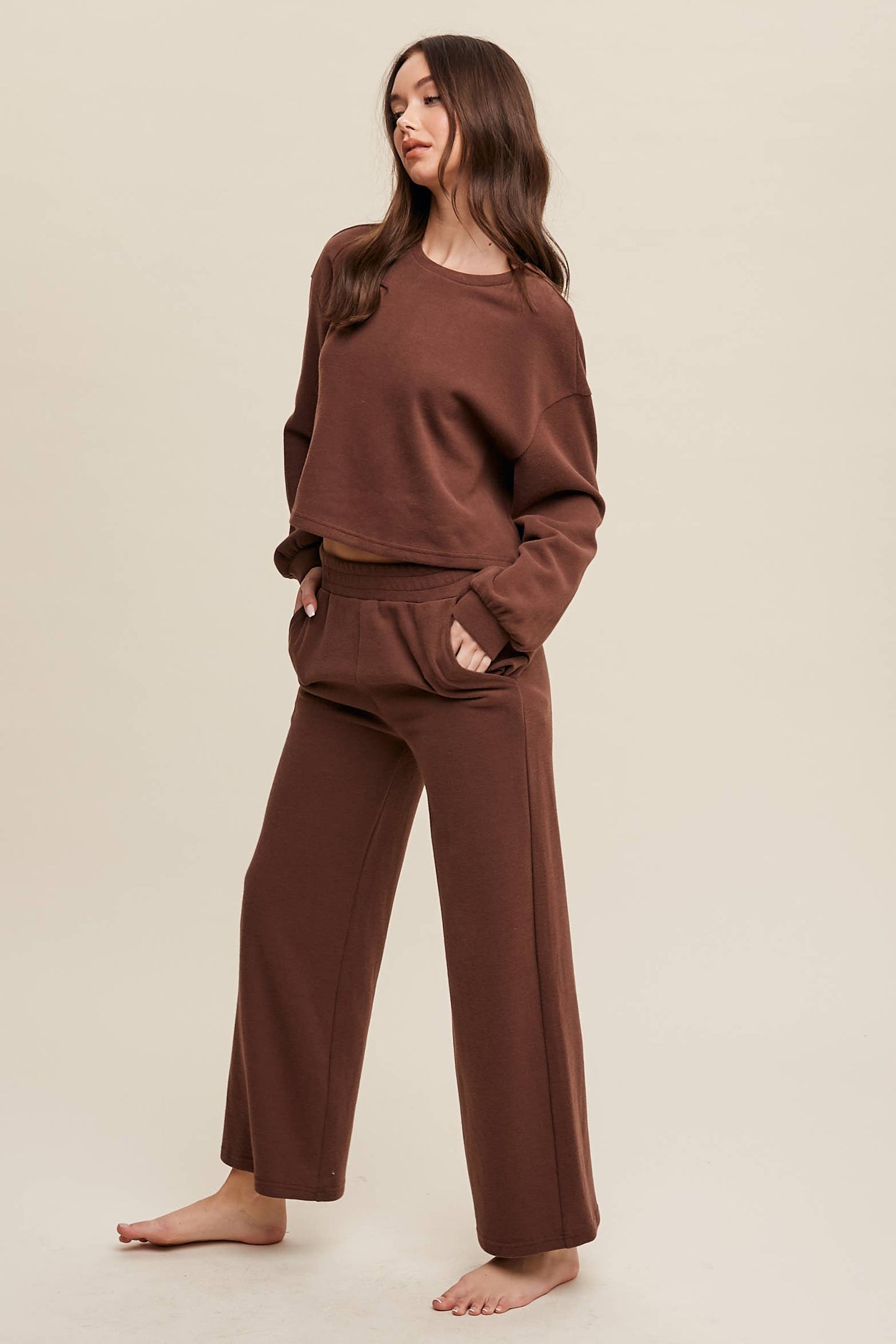 Knit Wide-Leg Lounge Set
