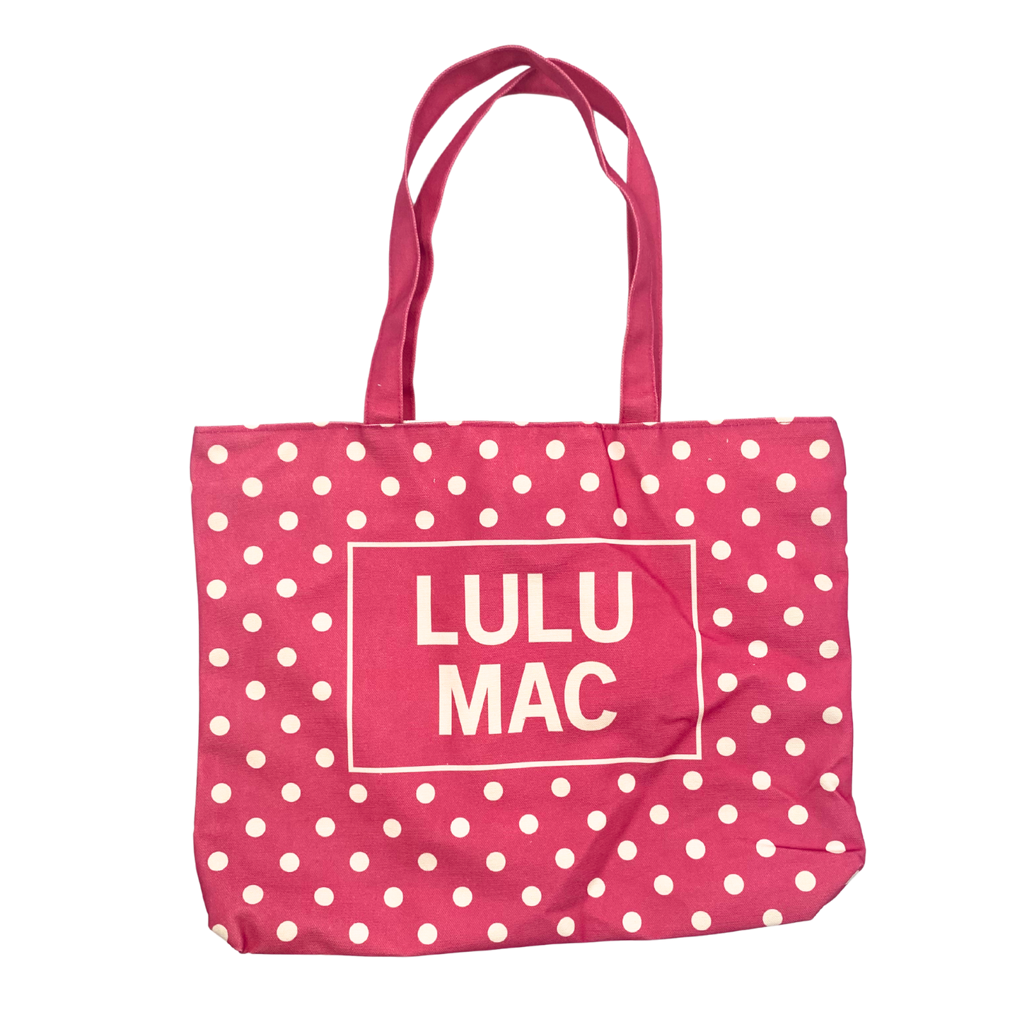 Lulu Mac Canvas Tote Polka Dot:Hot Pink
