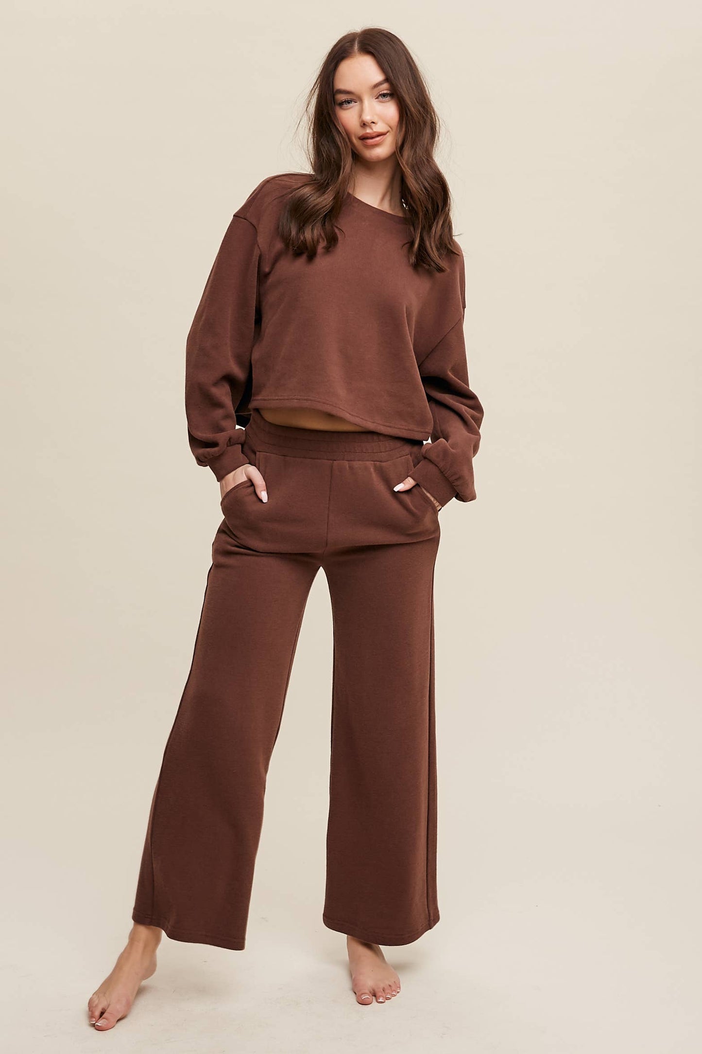 Knit Wide-Leg Lounge Set