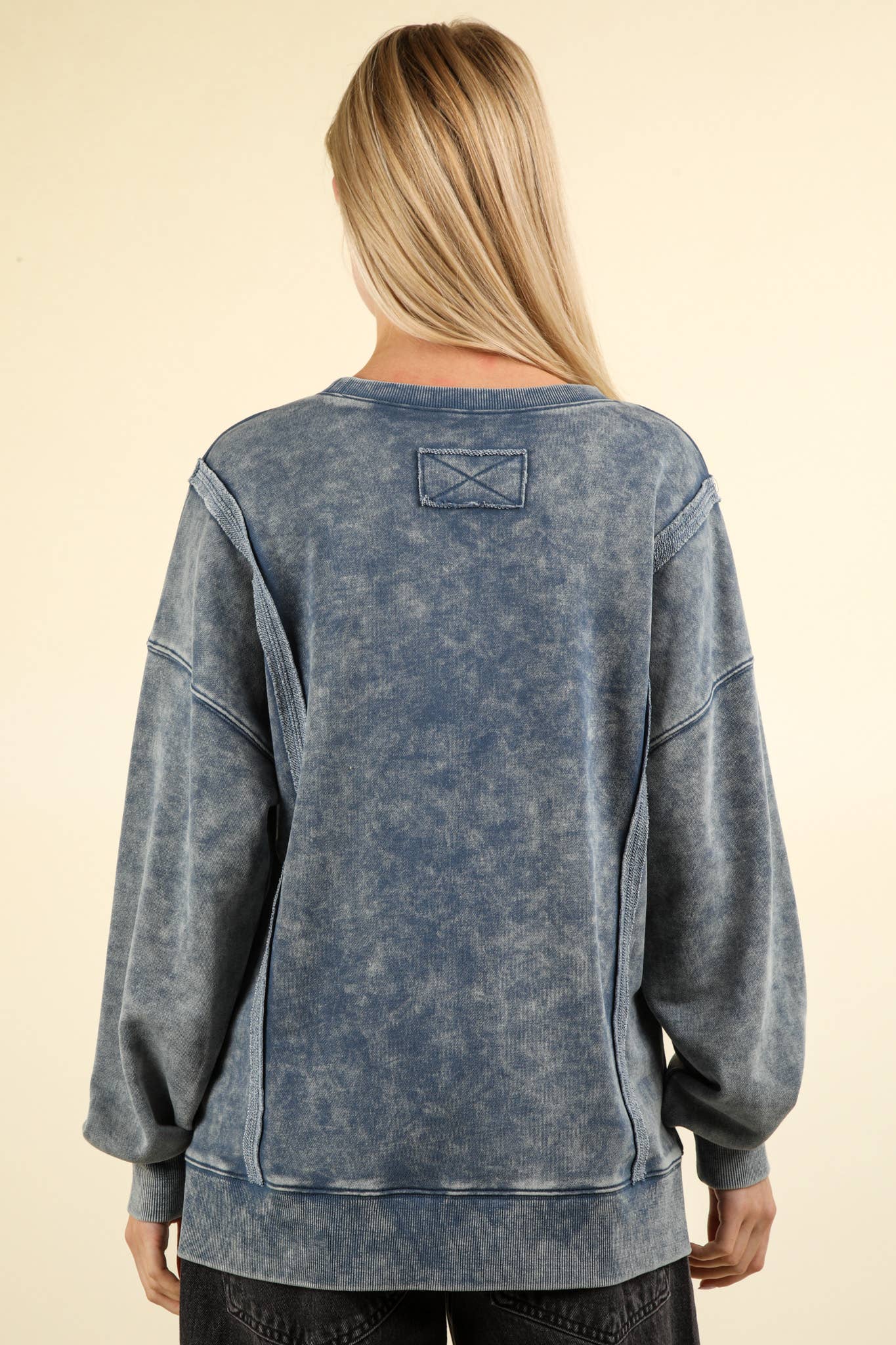 Mineral Washed French Terry Oversized Knit Top