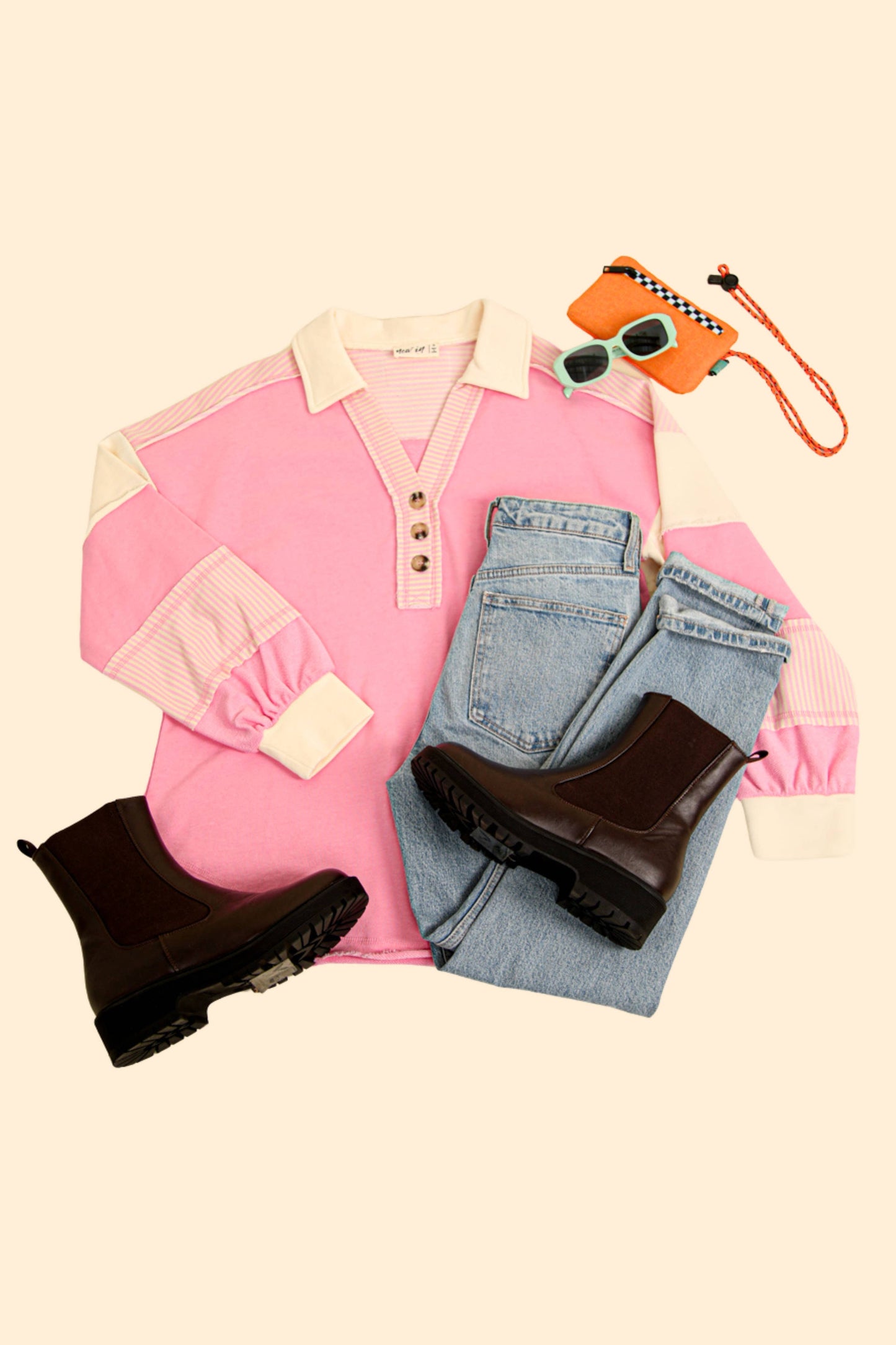 Color Block Oversized Casual Knit