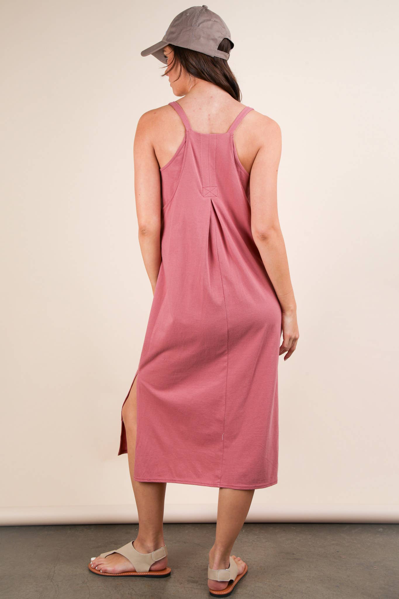 V-Neck Sleeveless Casual Comfy Midi Dress