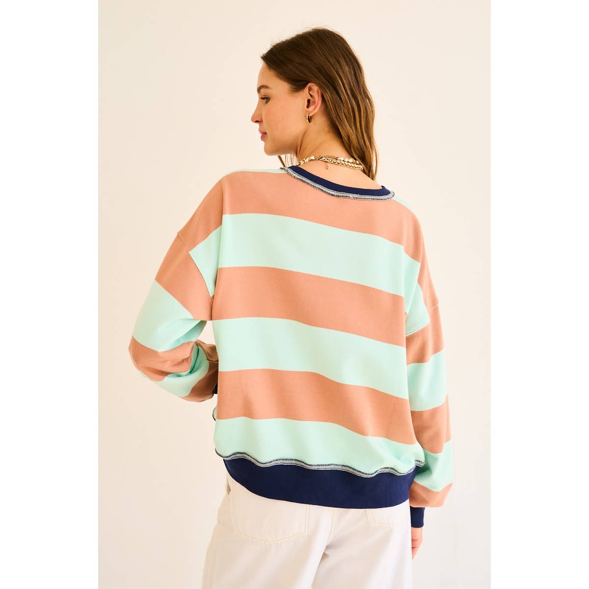 Contrast Striped Sweatshirt