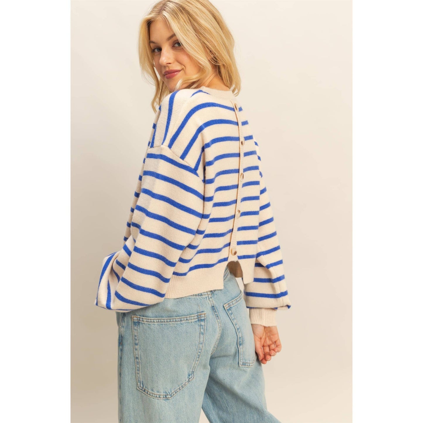 Striped Crewneck Sweater Perfect For Layering