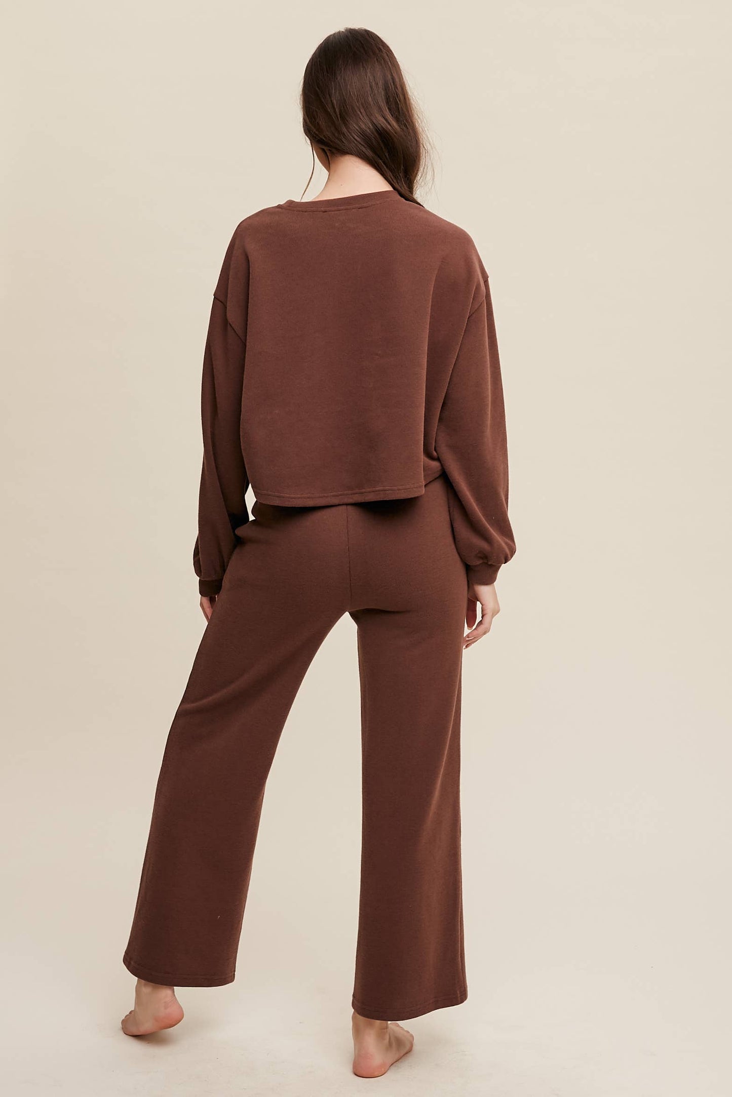 Knit Wide-Leg Lounge Set