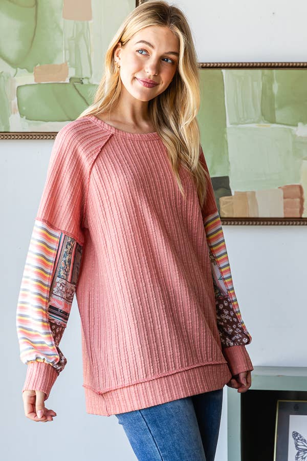 Ribbed Mauve Floral