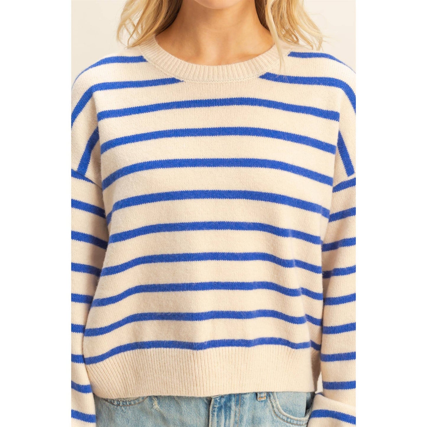Striped Crewneck Sweater Perfect For Layering