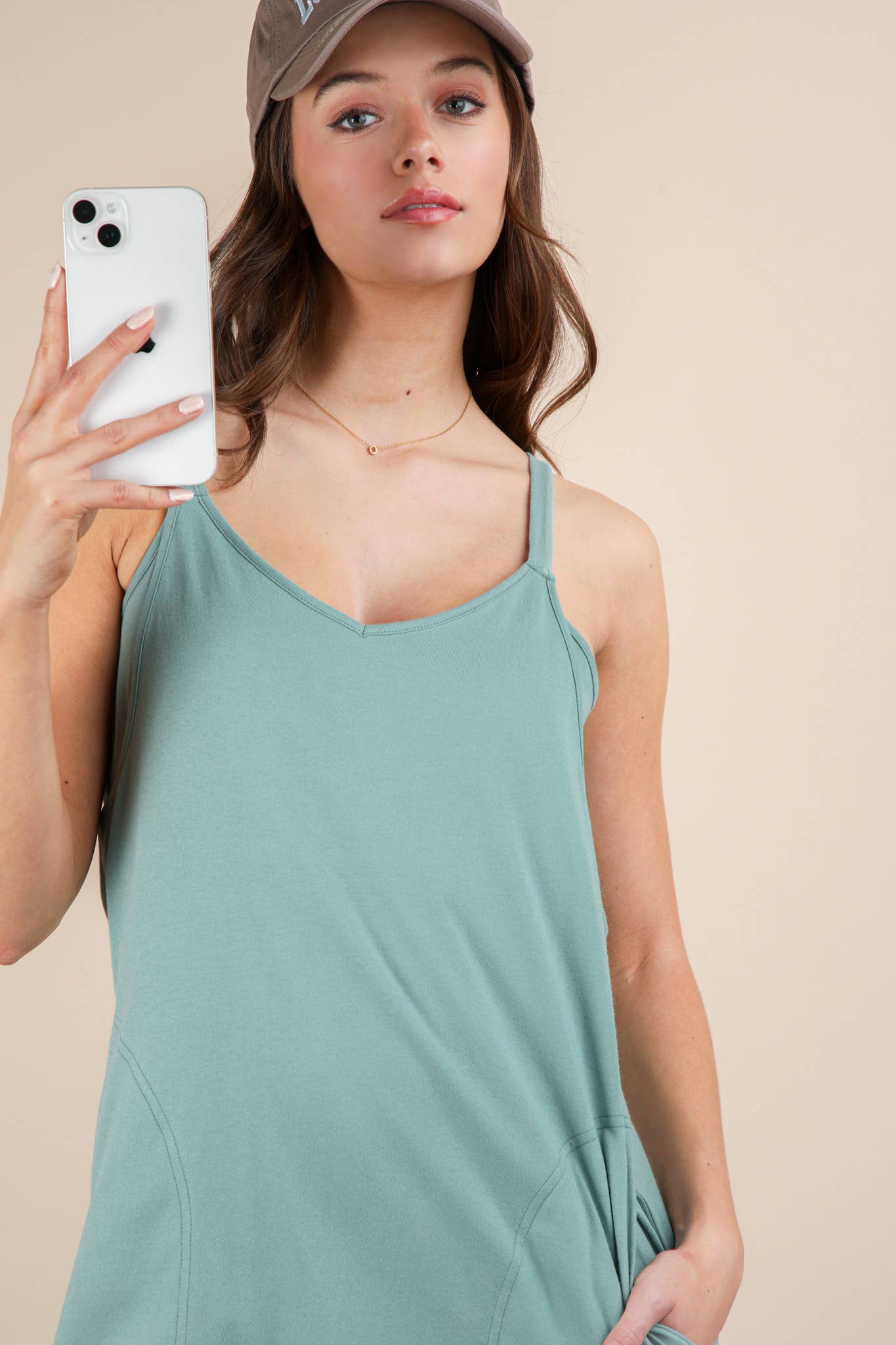 V-Neck Sleeveless Casual Comfy Midi Dress