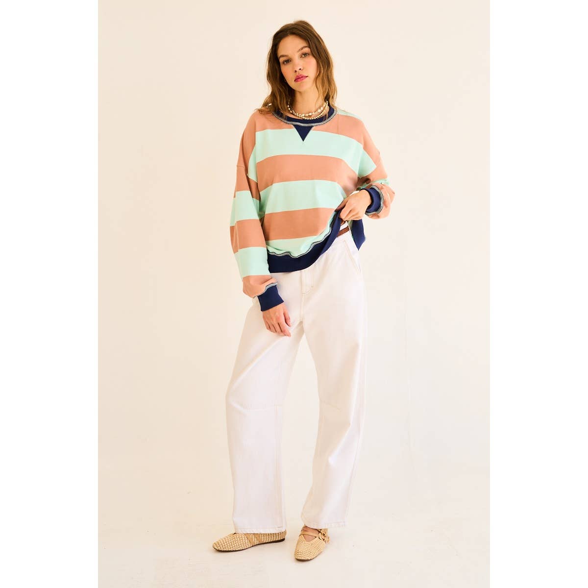 Contrast Striped Sweatshirt