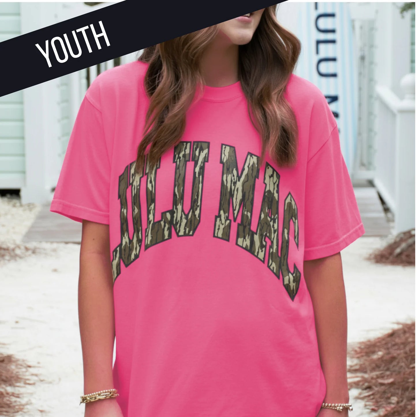 LuLu Mac Youth Camo Neon Pink Youth