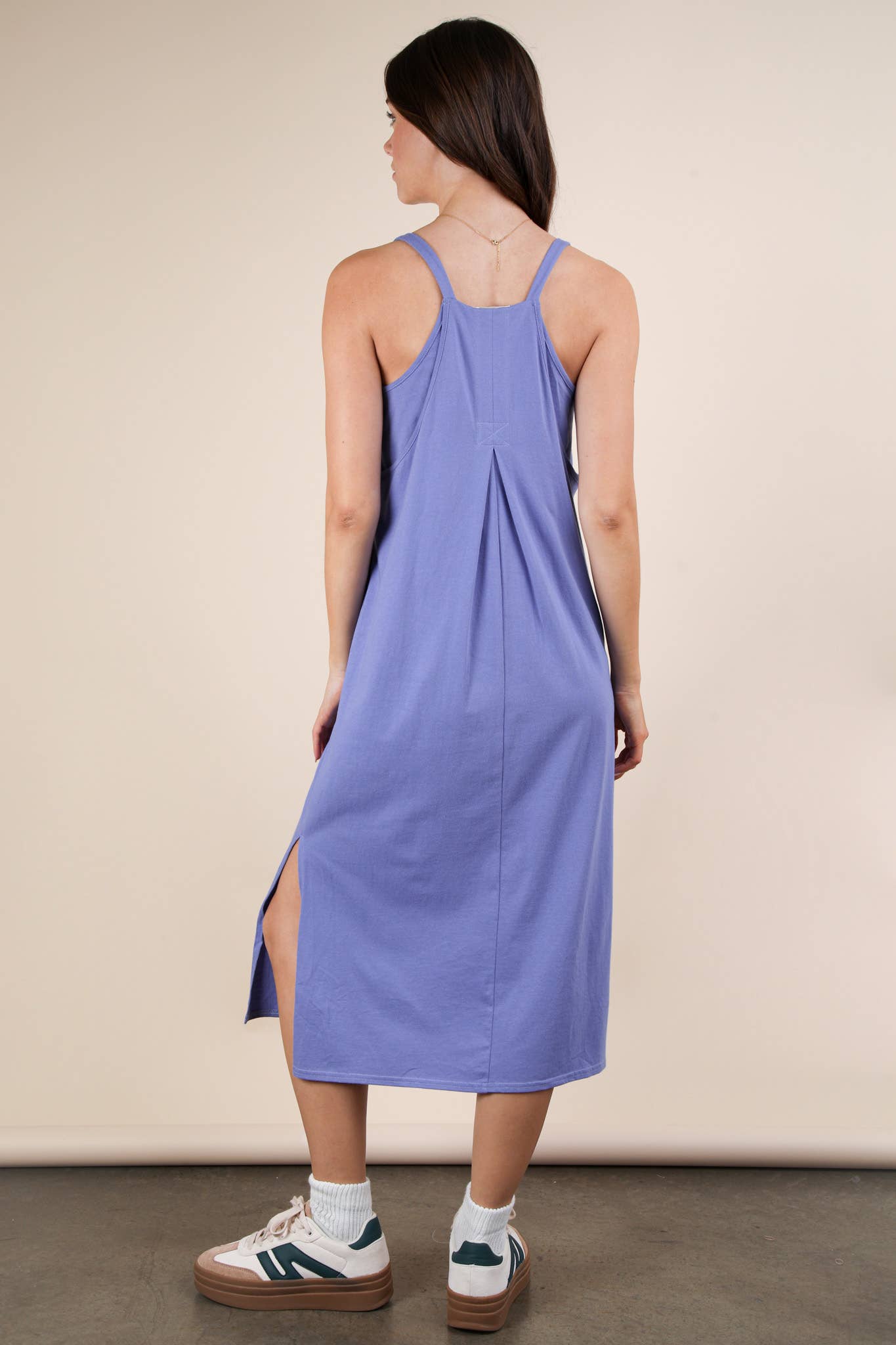 Neck Sleeveless Casual Comfy Midi Dress