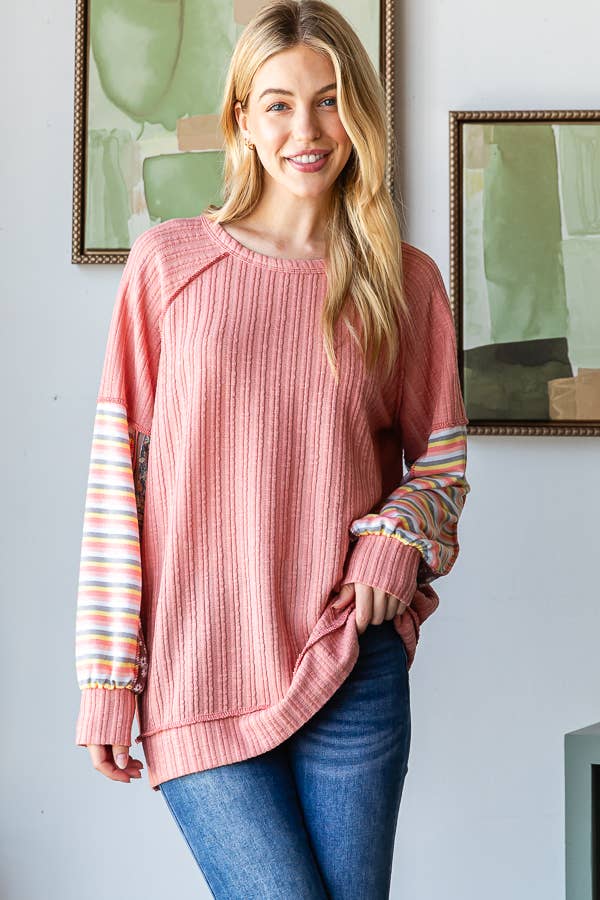 Ribbed Mauve Floral