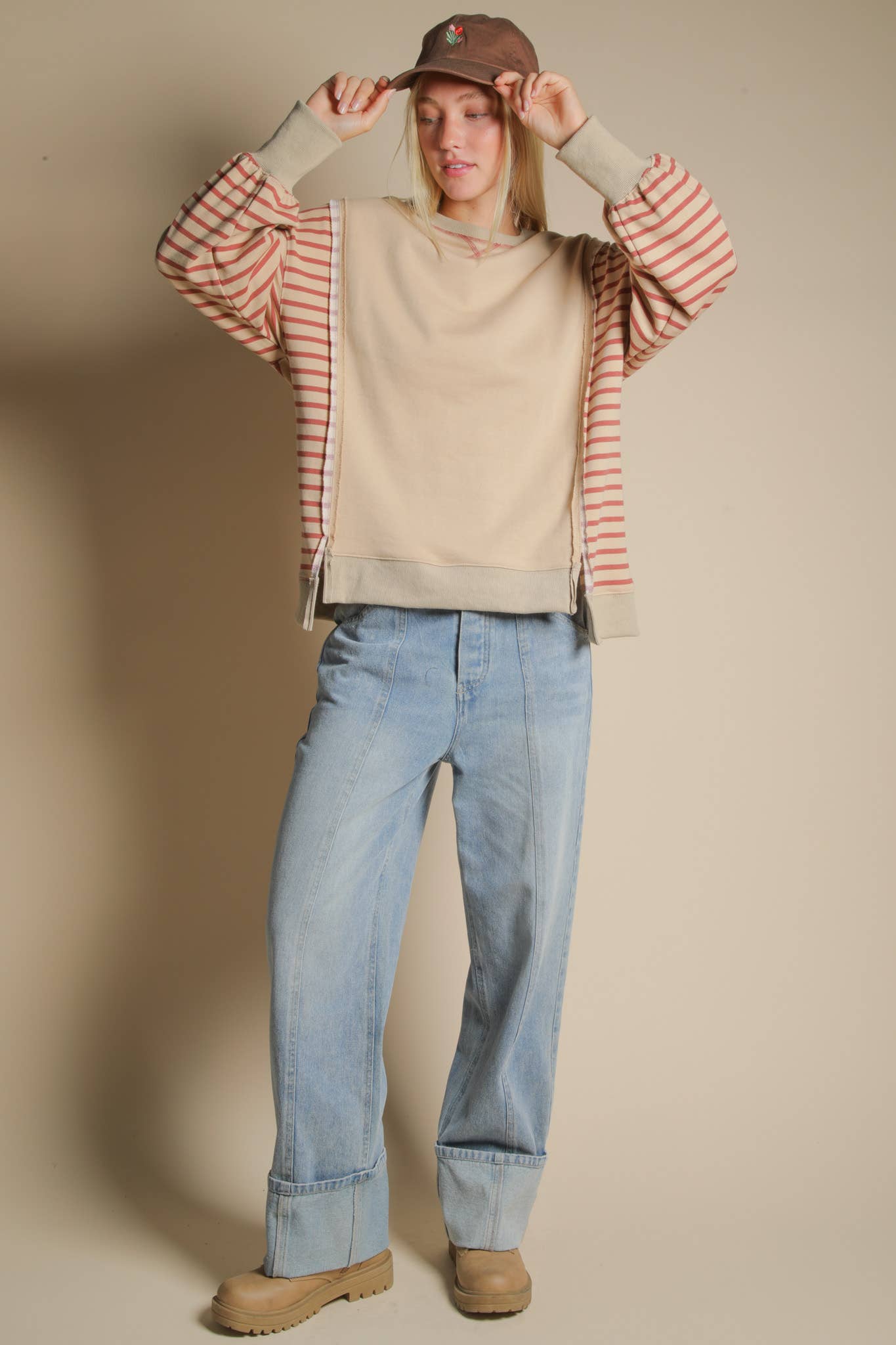 Oversized Striped Casual Knit Top