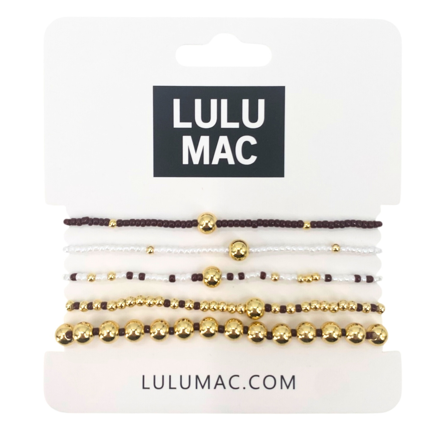 LuLu Mac Maroon and White Bracelet