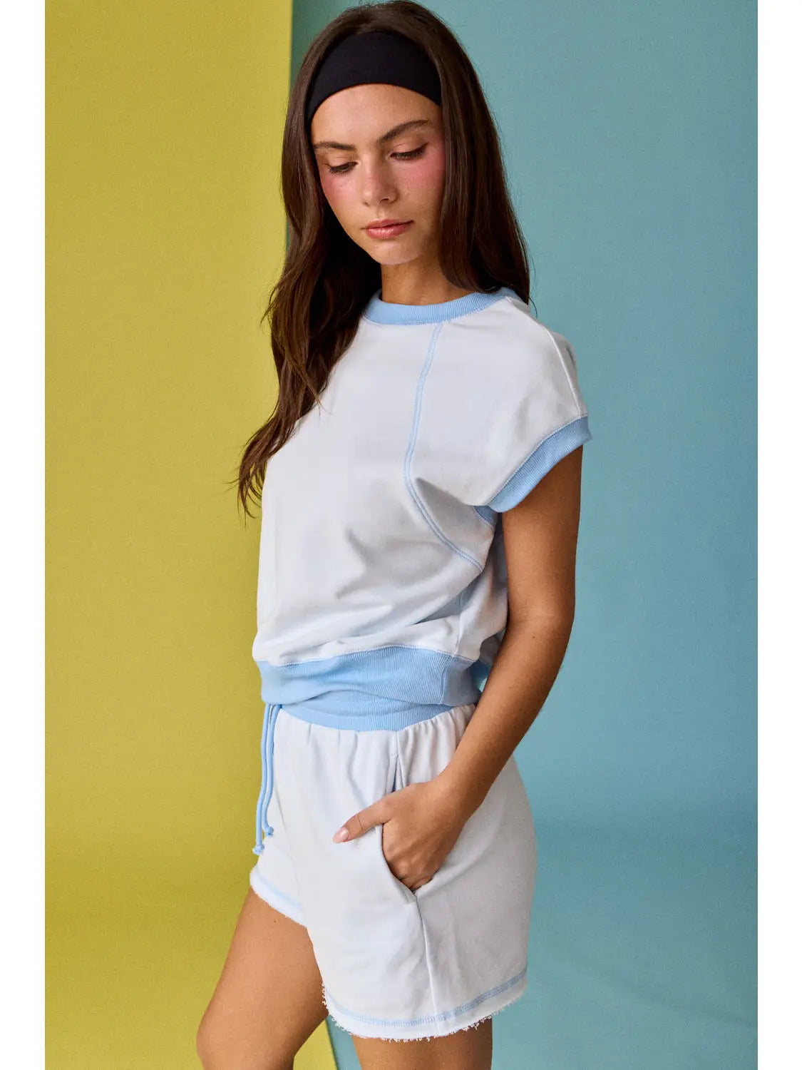 Lounge Short Set Relaxed Fit: BLUE