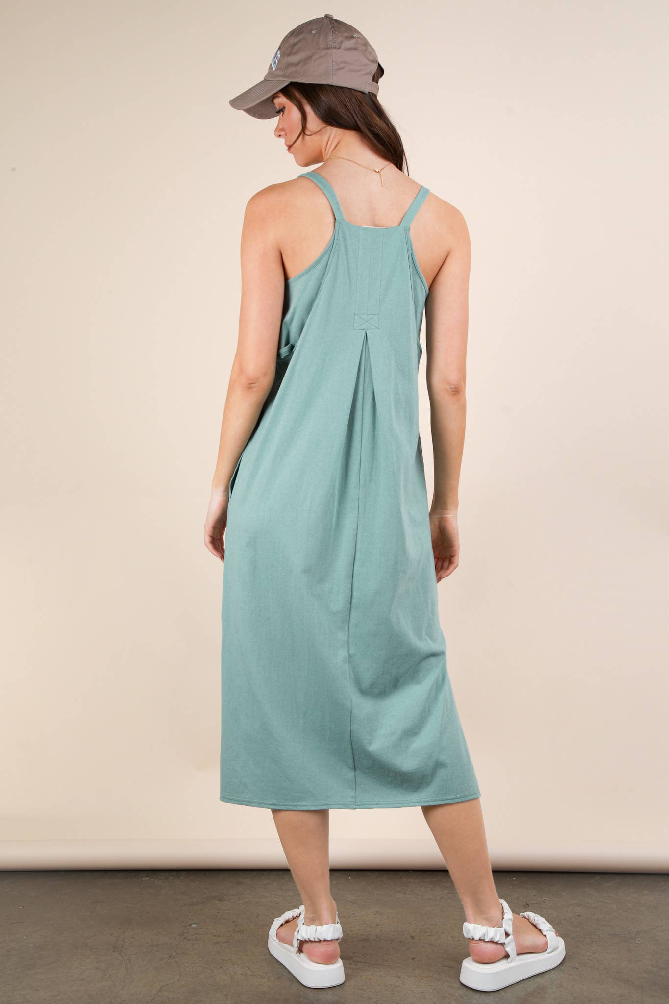 V-Neck Sleeveless Casual Comfy Midi Dress