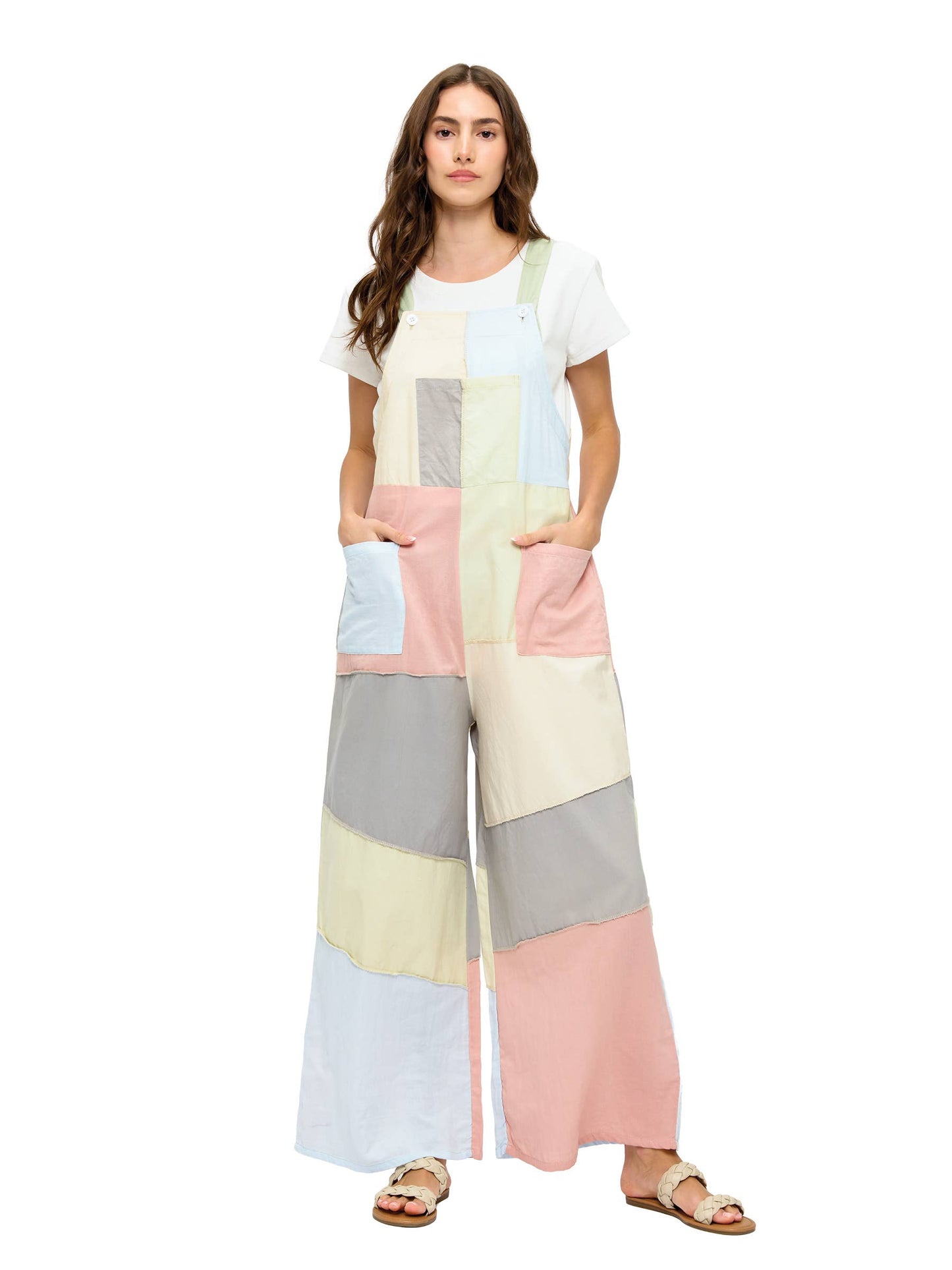Colorblock Boho Overall Pastel Tones