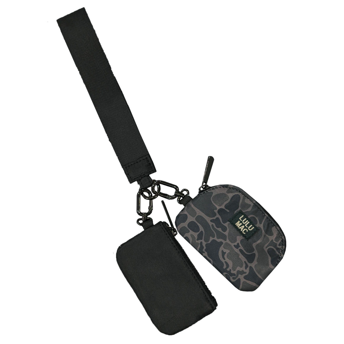 LULU MAC Black Camo/Black Lulu Mac Double Pouch Wristlets
