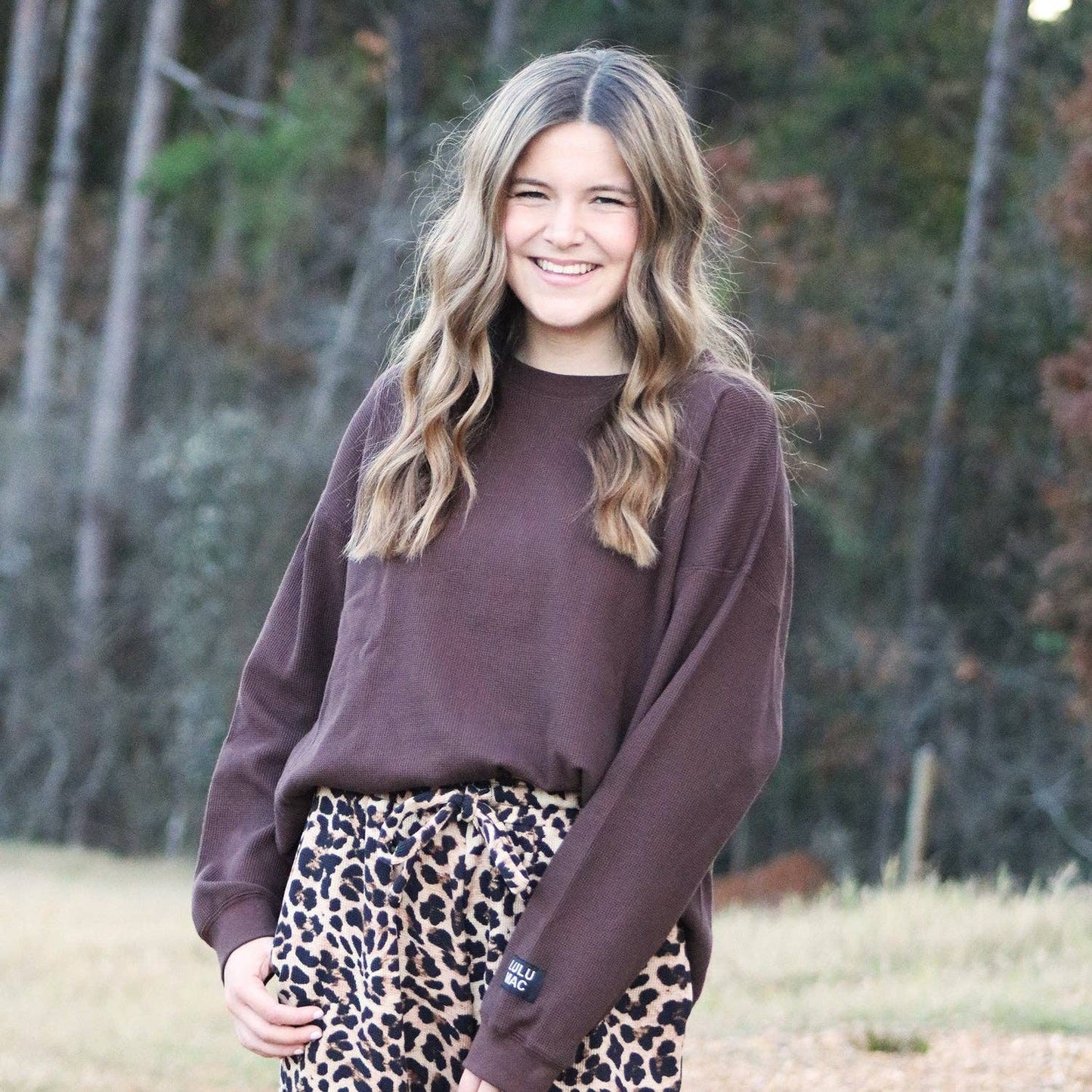 LuLu Mac Waffle Longsleeve-Brown