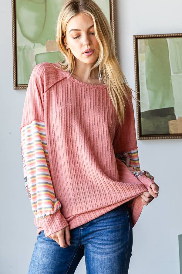Ribbed Mauve Floral