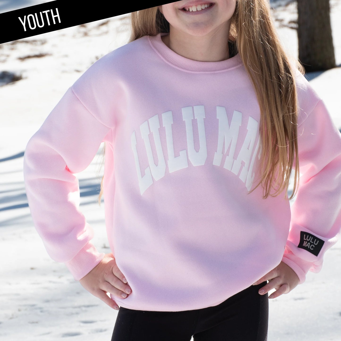 Lulu Mac YOUTH Sweatshirt-Pink Puff