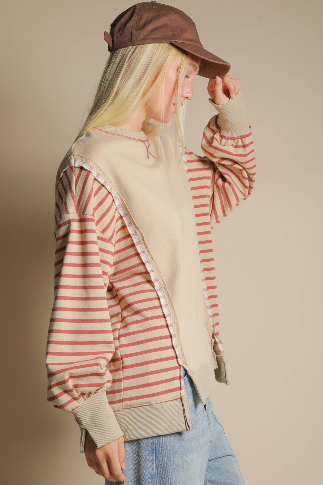 Oversized Striped Casual Knit Top