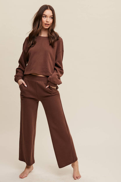 Knit Wide-Leg Lounge Set