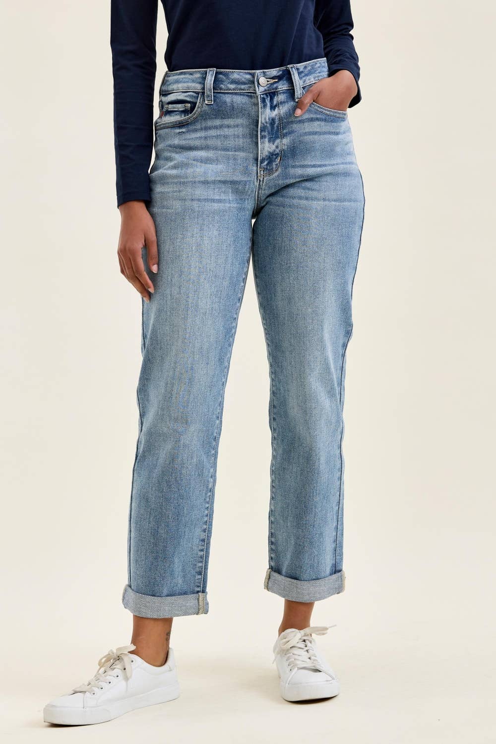 Judy Blue Jeans MR "BILLIE" Boyfriend LT Light Iced Indigo