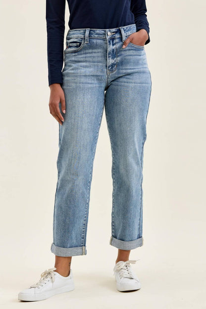 Judy Blue Jeans MR "BILLIE" Boyfriend LT Light Iced Indigo