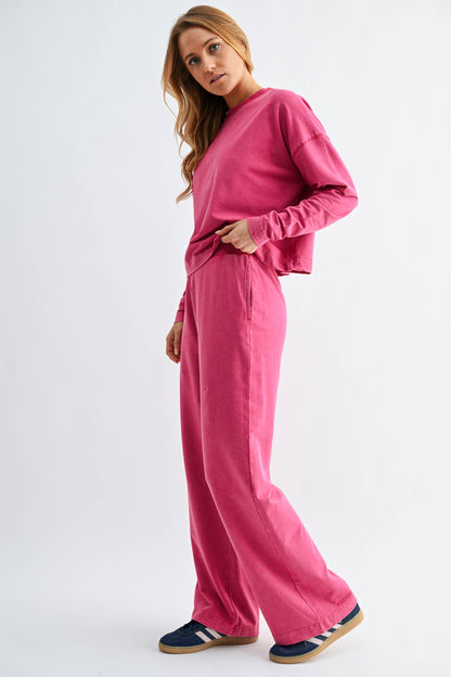 Horizon Mineral Wash Cotton Set: PLUM PINK