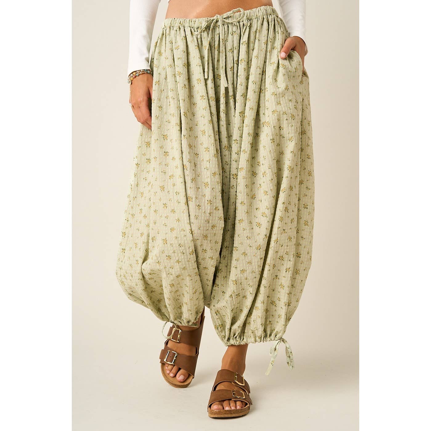 DITSY FLORAL PRINT BOHO BALLOON PANTS