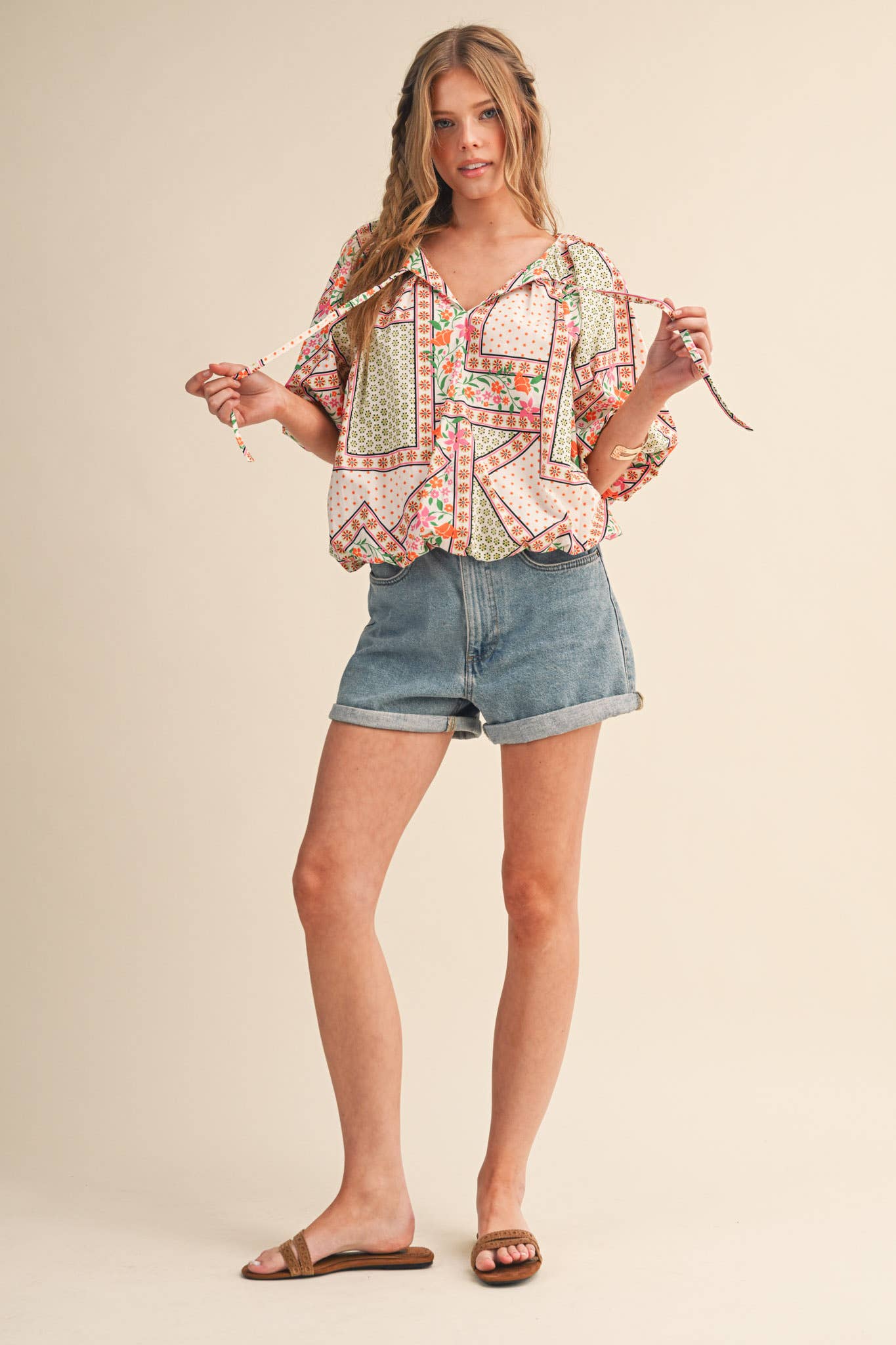 EXCLUSIVE FLORAL PRINT BUBBLE TOP