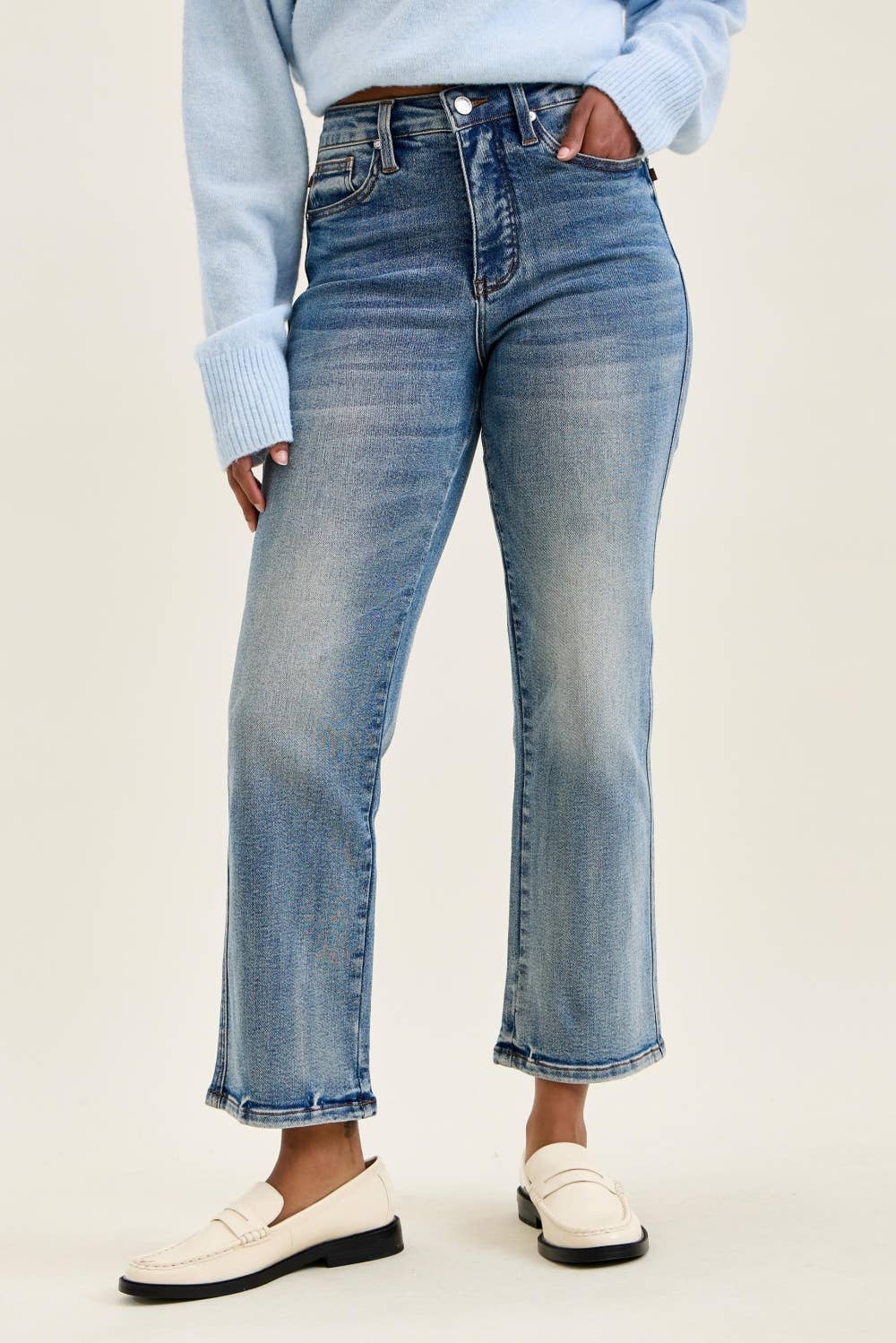 Judy Blue Jeans Peggy Ankle Straight Break Through Blue