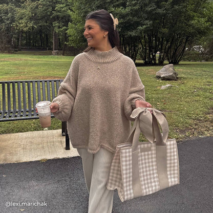 Case Mate-Latte Gingham Bow Jelly Tote Bag