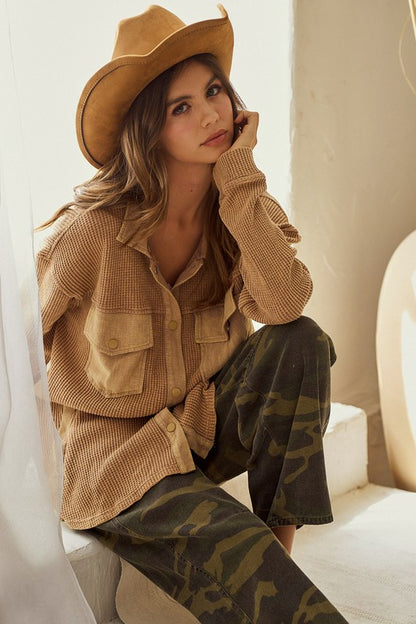 Camo Relaxed Fit Rope String Pants