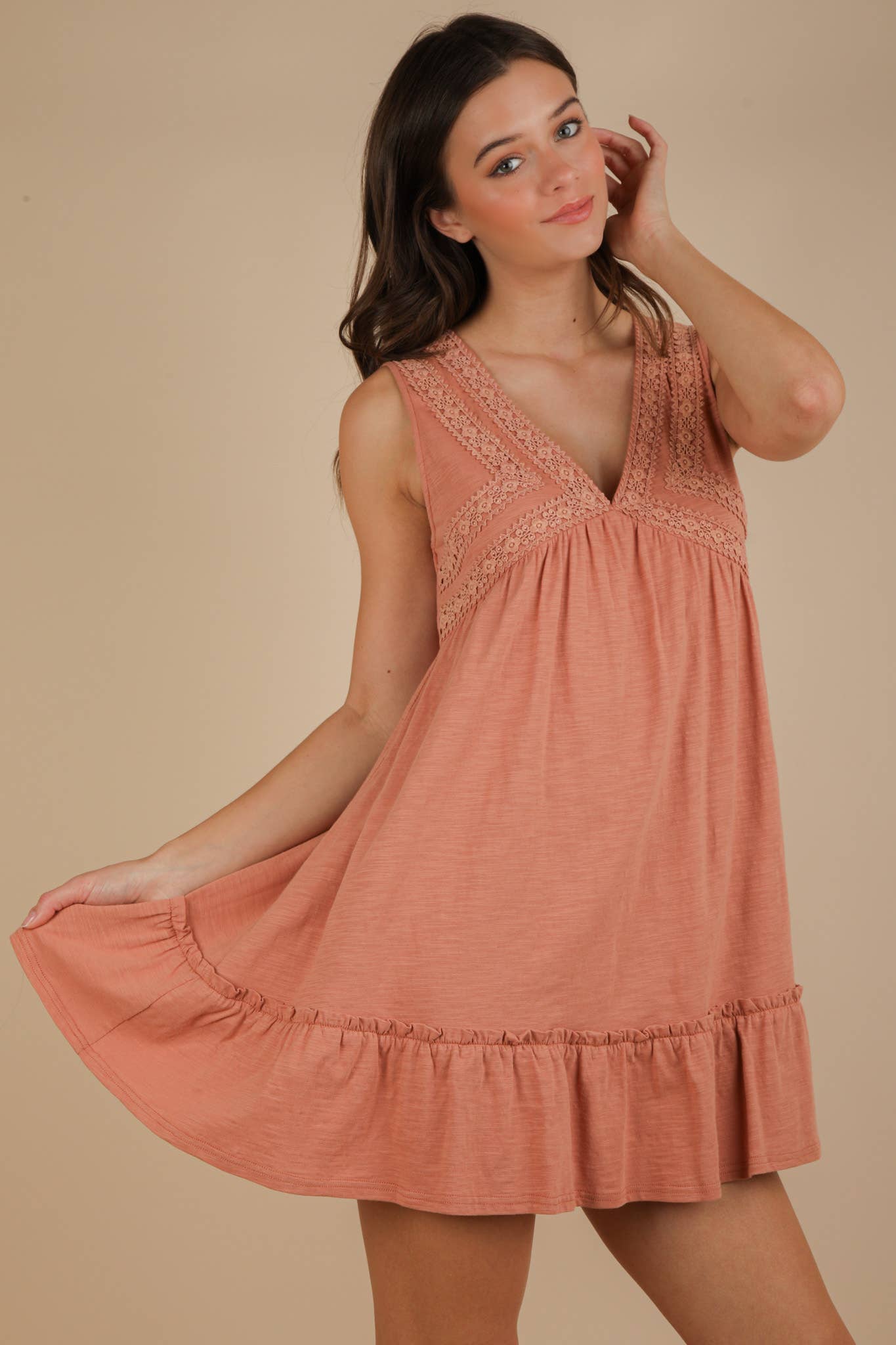 Rust Mini Dress